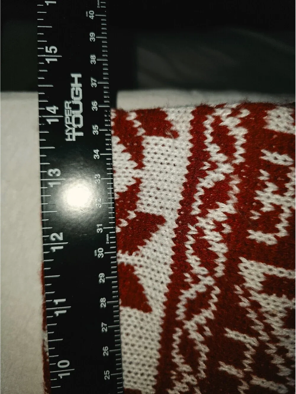 Red and white Nordic snowflake Christmas tree skirt